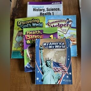 A Beka Homeschool History, Science, and Health Grade 1 student curriculum plans
